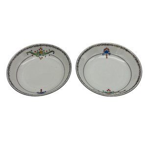 Hand Painted Trico Nagoya Japan China Pair of Fruit Bowls Floral Pattern 5"